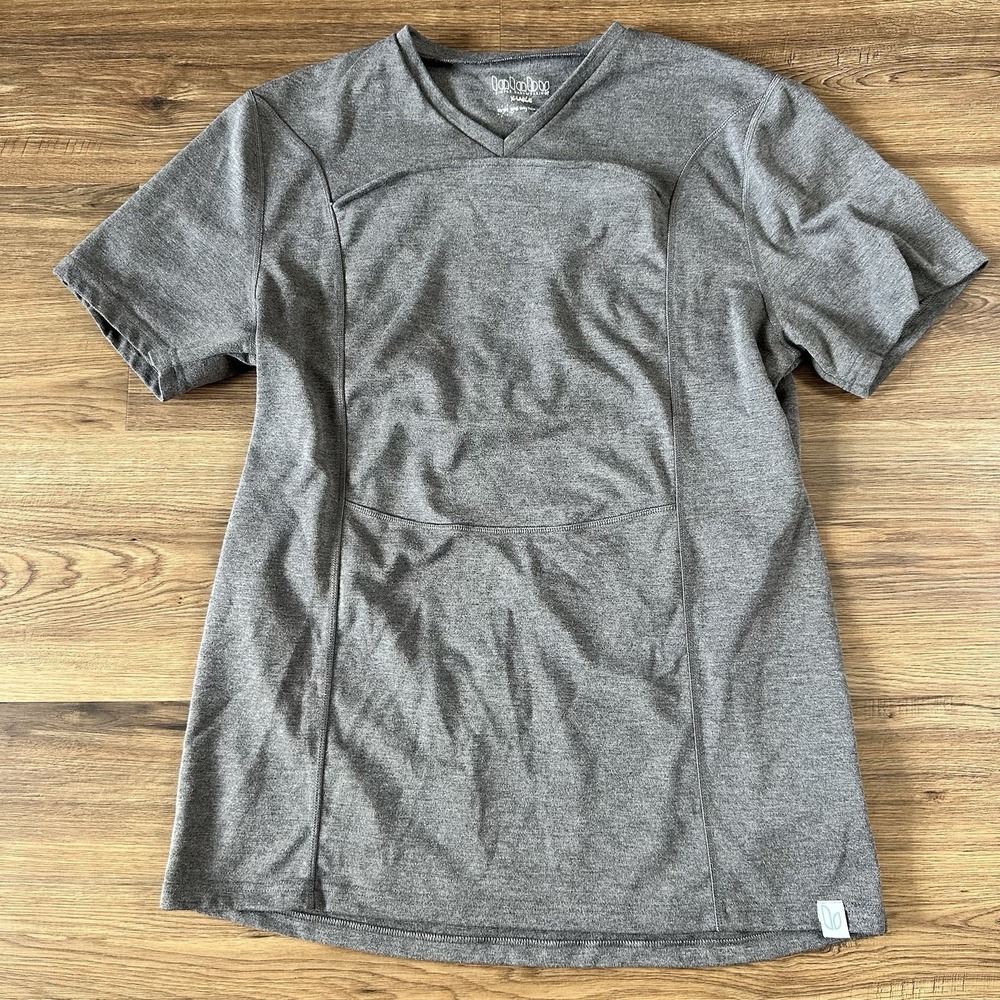 Lalabu Dad Shirt XL Gray Short Sleeve Stretch Pouch Baby Wear V-Neck Unisex